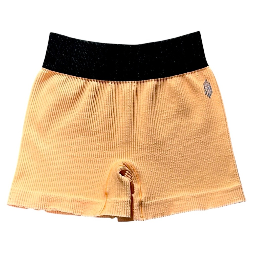 Free People Movement Happiness Runs Prajna Shorts Light Orange with Black - Picture 4 of 8